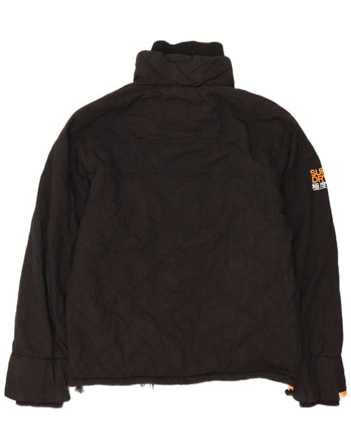SUPERDRY Windcheater Graphic Windbreaker Jacket pentru bărbați UK 40 Large Black