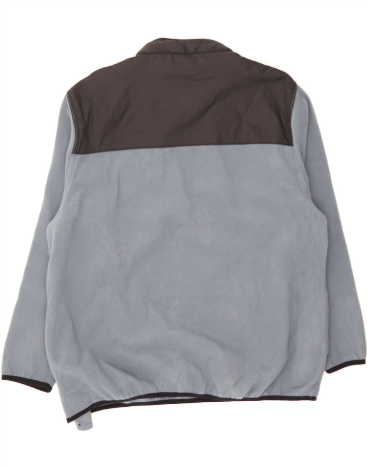 EDDIE BAUER Mens Zip Neck Fleece Jumper Large Blue Colourblock Polyester Vintage Eddie Bauer and Second-Hand Eddie Bauer from Messina Hembry 