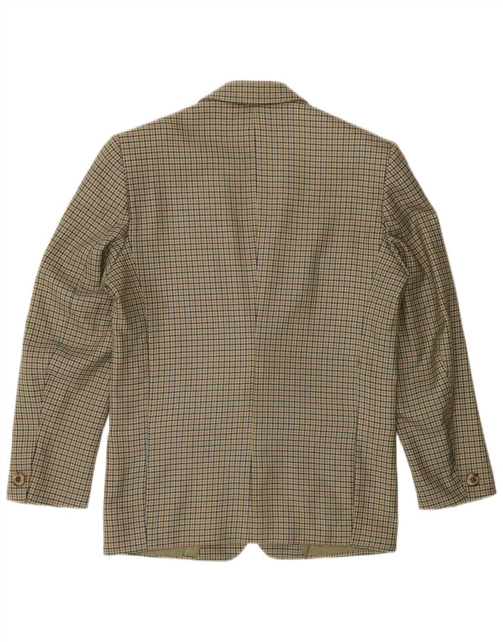 Jachetă Blazer Vintage pentru femei cu 2 nasturi UK 14 Medium Khaki Houndstooth