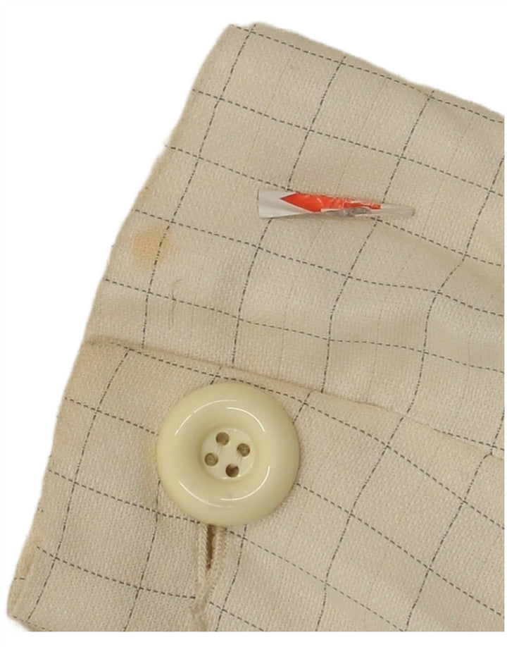 Jachetă vintage pentru femei cu 4 nasturi, IT 44, viscoză cu carouri alb cadru mediu