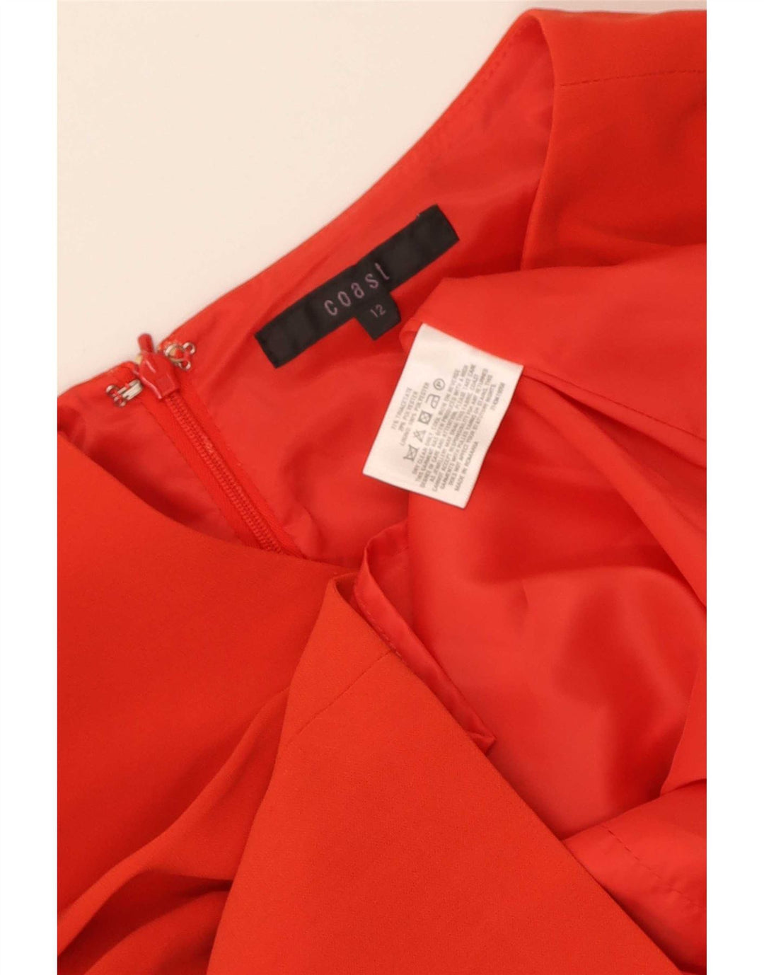 Rochie teacă cu mânecă lungă pentru femei Coast UK 12 Triacetat roșu mediu