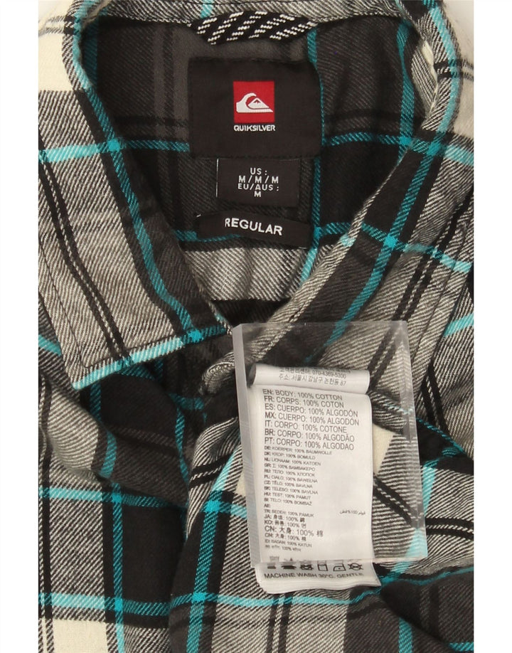 Cămașă de flanel Quiksilver pentru bărbați, bumbac carouri, gri mediu