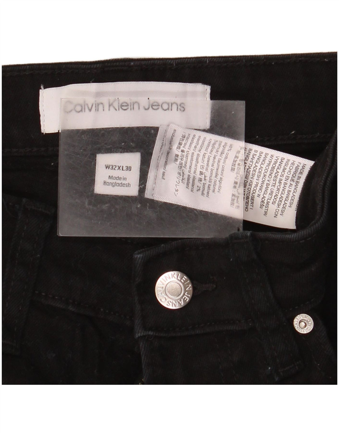 Blugi skinny pentru bărbați Calvin Klein W32 L30 bumbac negru