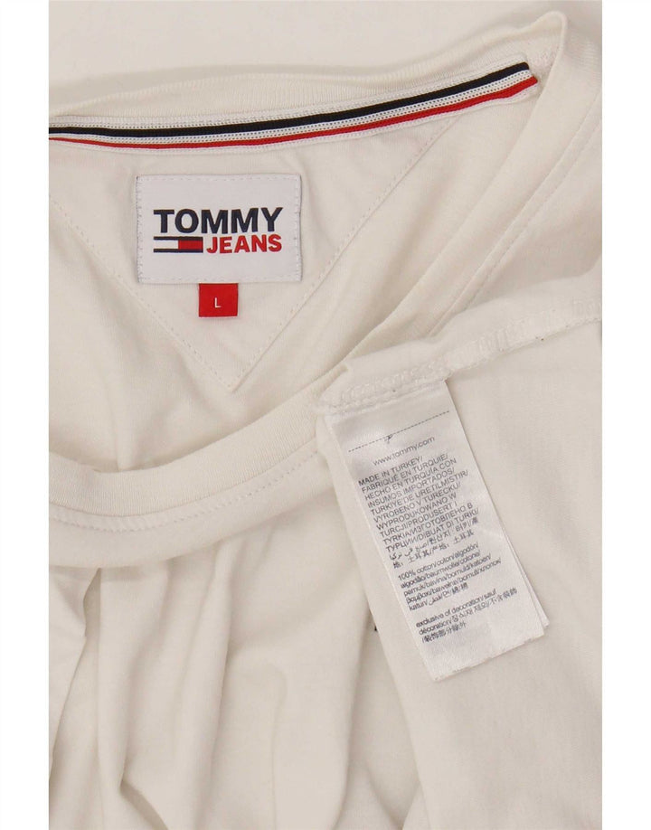 Tricou Tommy Hilfiger pentru bărbați Top mare din bumbac alb