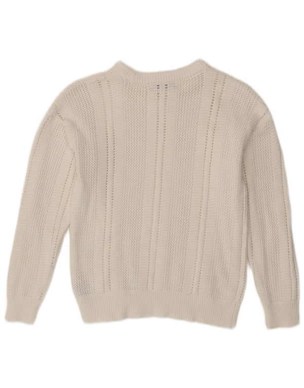 Pulover pentru femei Marks & Spencer, cu gât de barcă, UK 6 XS, bumbac alb