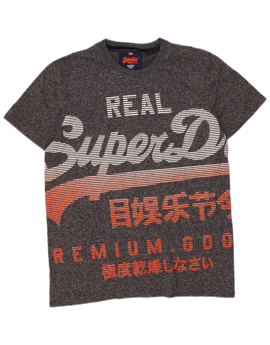 Tricou grafic pentru bărbați Superdry Top XL, bumbac cu pete gri