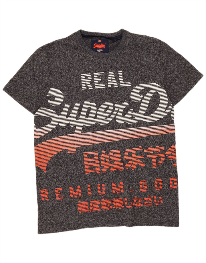 Tricou grafic pentru bărbați Superdry Top XL, bumbac cu pete gri