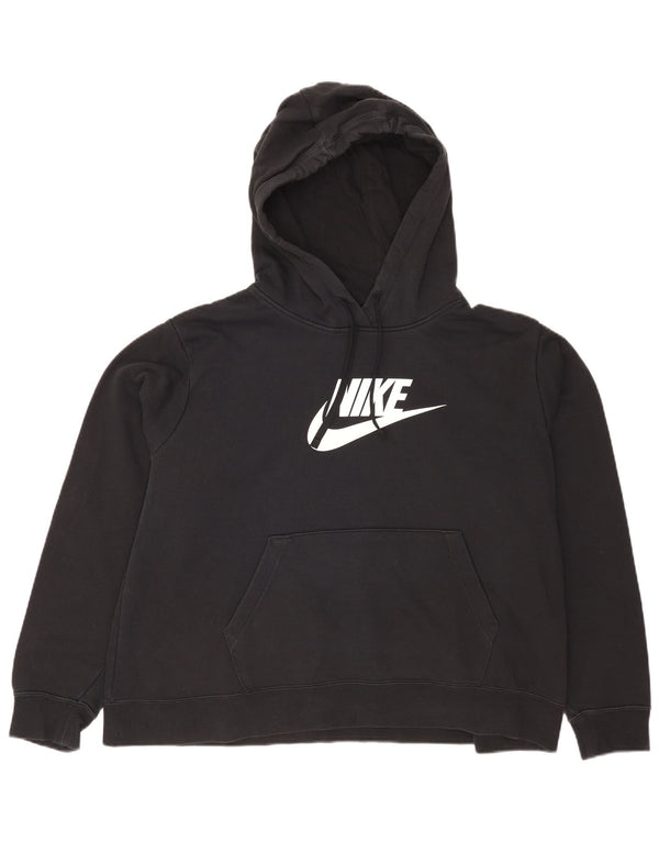 Pulover supradimensionat cu glugă Nike pentru femei, UK 18 XL, bumbac, albastru bleumarin