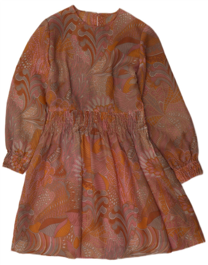 VINTAGE Rochie A-Line cu mânecă lungă pentru femei UK 12 Medium Multicolor Paisley