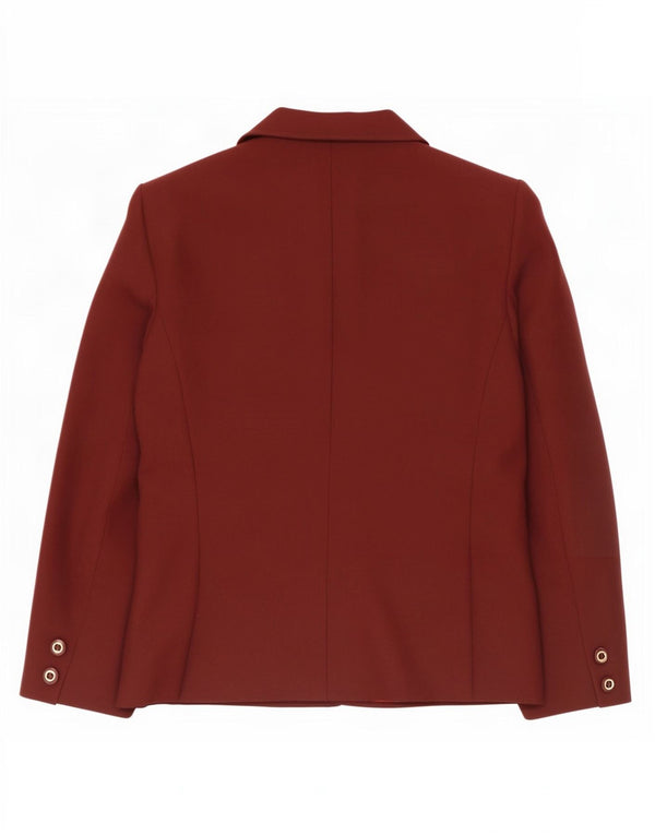 El Encore Jachetă Blazer pentru femei cu 3 nasturi UK 14 Medium Burgundy Poliester