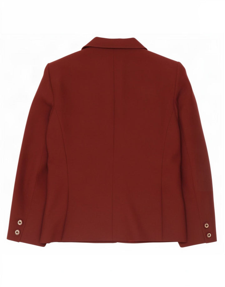 El Encore Jachetă Blazer pentru femei cu 3 nasturi UK 14 Medium Burgundy Poliester