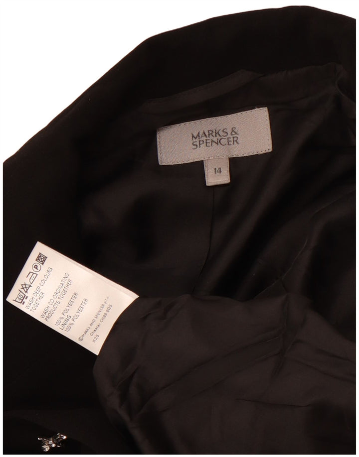 MARKS & SPENCER Sacou blazer pentru femei cu 2 nasturi UK 14 Poliester mediu negru