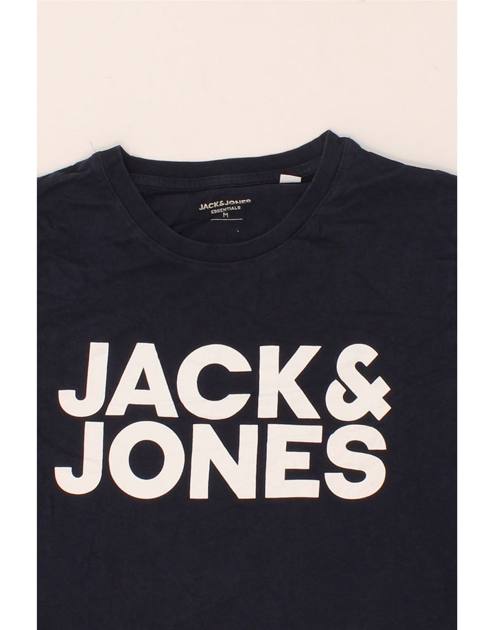 JACK & JONES Mens Graphic T-Shirt Top Medium Navy Blue Cotton Vintage Jack & Jones and Second-Hand Jack & Jones from Messina Hembry 