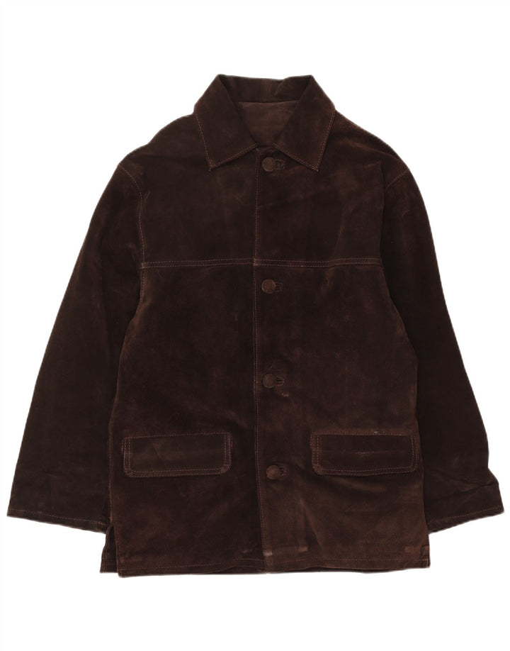 Jachetă vintage bărbătească din piele intoarsa IT 44 XS maro