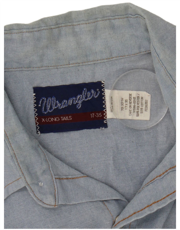 Cămașă Western pentru bărbați Wrangler Mărimea 17 XL Poliester albastru
