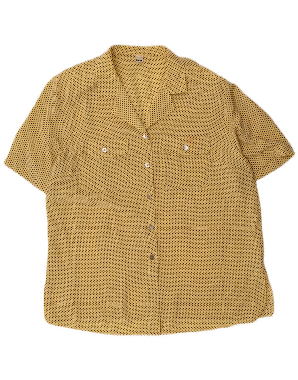 Bluză cămașă cu mânecă scurtă pentru femei TRU UK 18 XL Poliester cu buline galbene