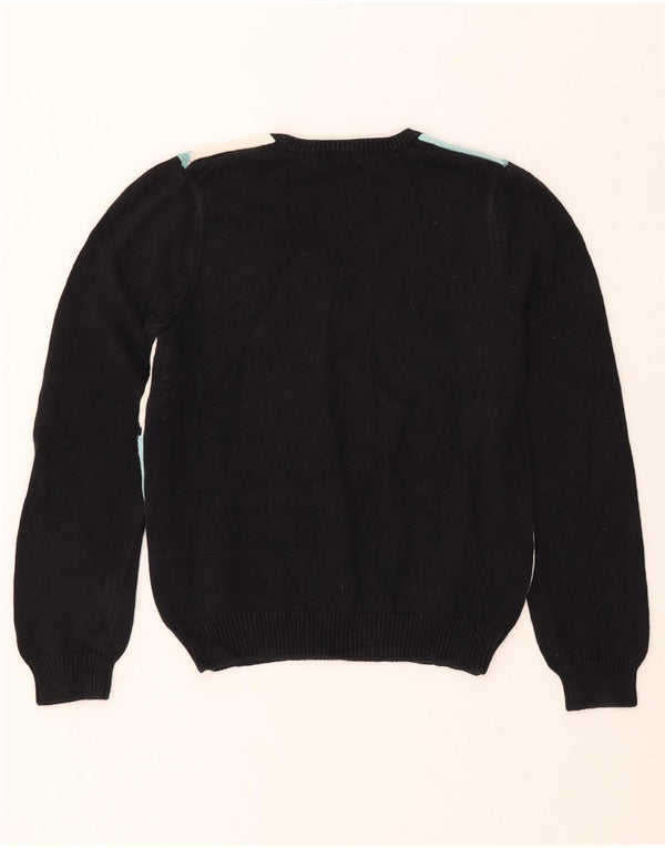 IZOD Pulover de golf cu decolteu în V pentru femei UK 12 Medium Black Argyle/Diamond