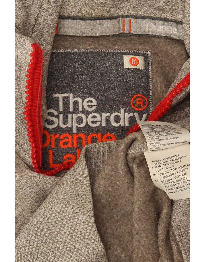 Pulover Superdry pentru bărbați, cu fermoar, bumbac, gri mediu