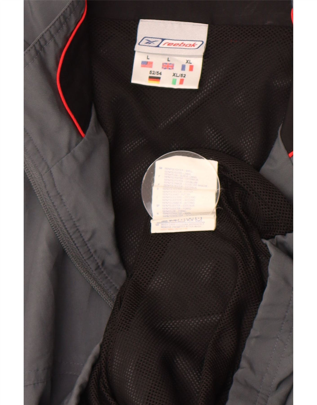 Jachetă de ploaie pentru bărbați Reebok UK 40 mare, gri, poliester color bloc