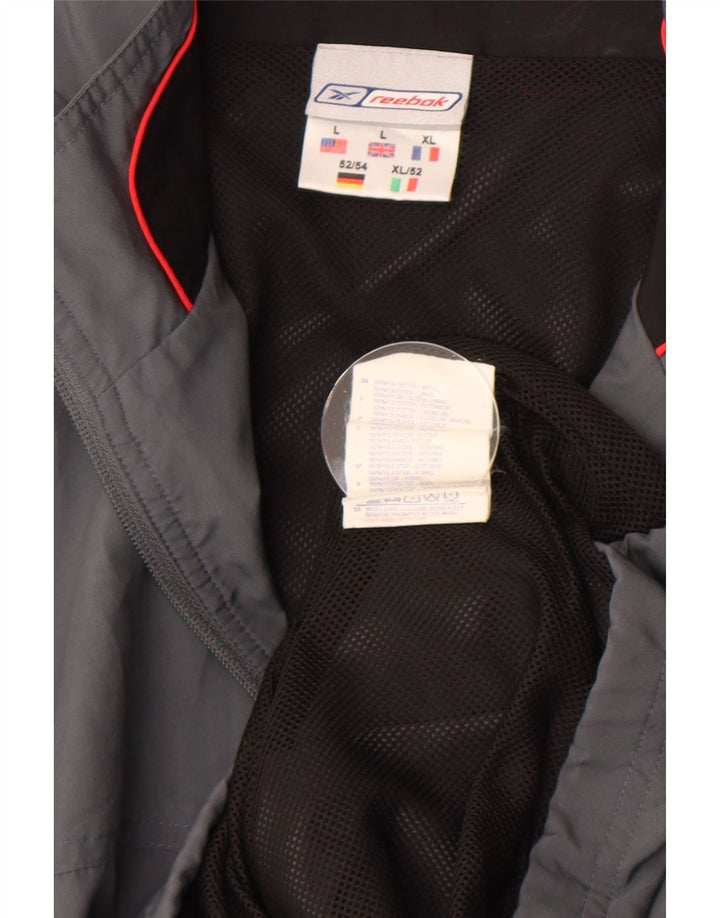 Jachetă de ploaie pentru bărbați Reebok UK 40 mare, gri, poliester color bloc