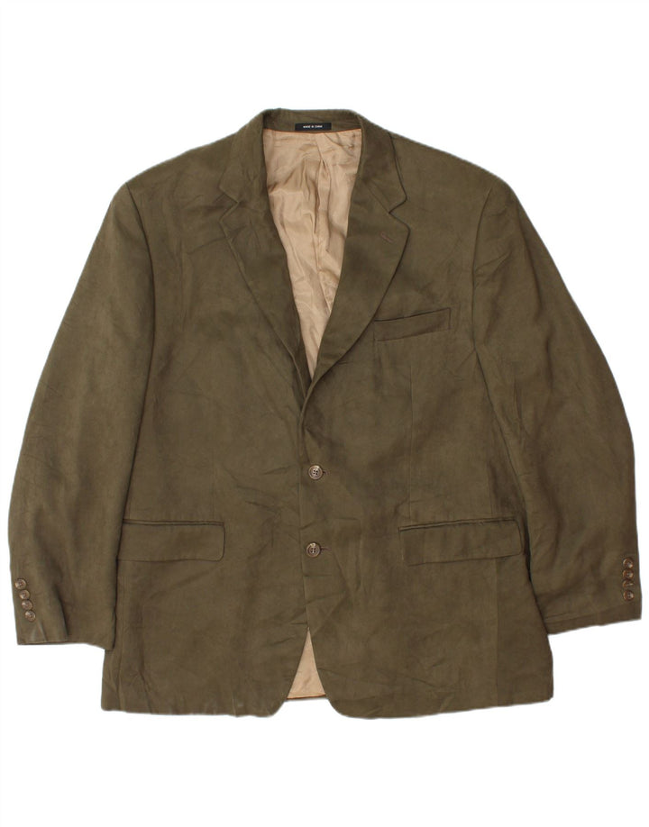 CHAPS Mens 2 Button Blazer Jacket UK 44 2XL Khaki Polyester