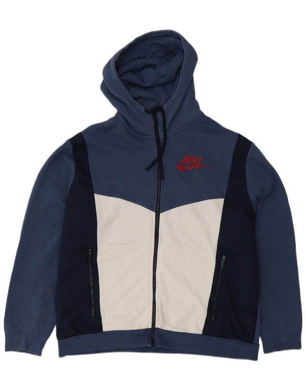 Pulover NIKE pentru bărbați, cu fermoar, XL, albastru bleumarin, bumbac color bloc