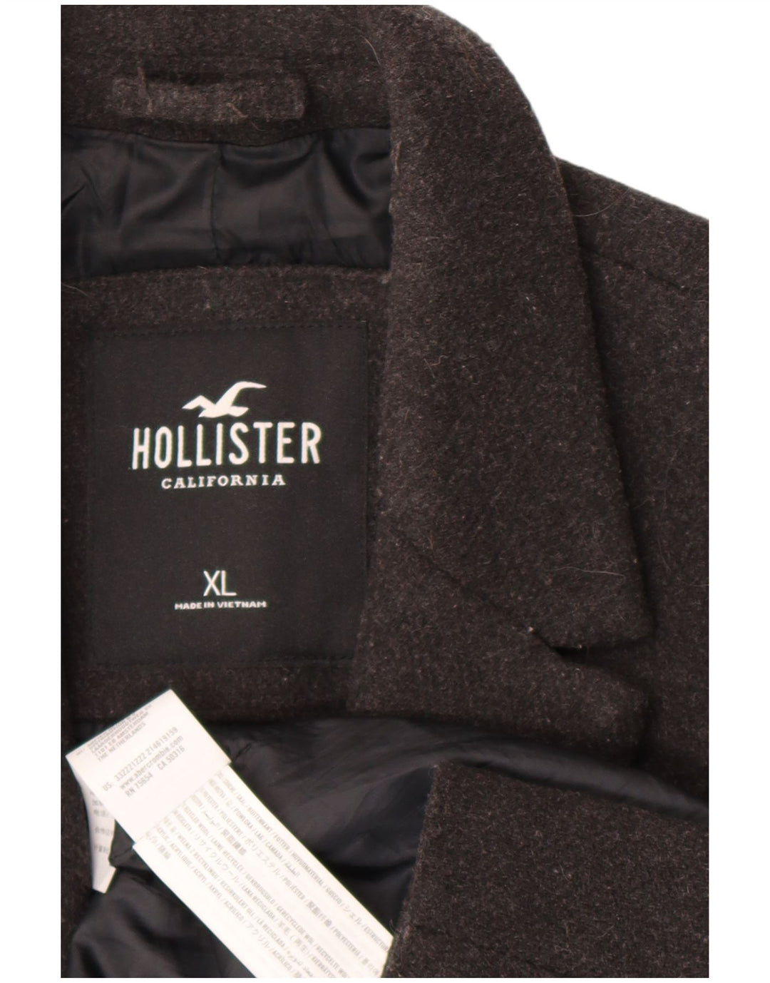 Palton Hollister pentru bărbați UK 42 XL poliester gri