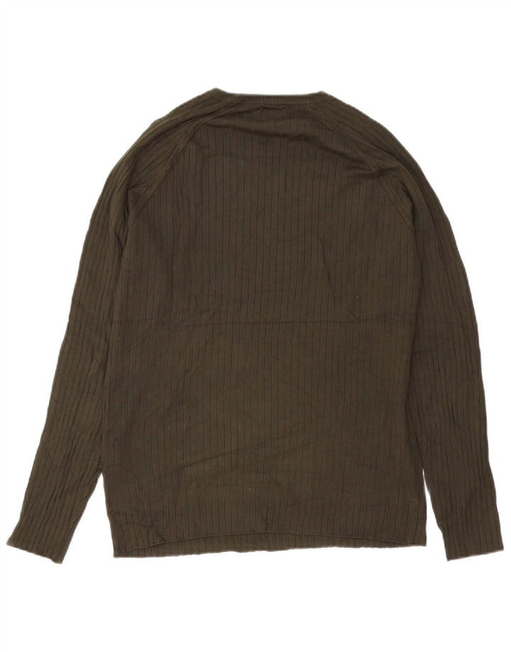 Pulover pentru bărbați Zara, cu decolteu, viscoză, verde mediu