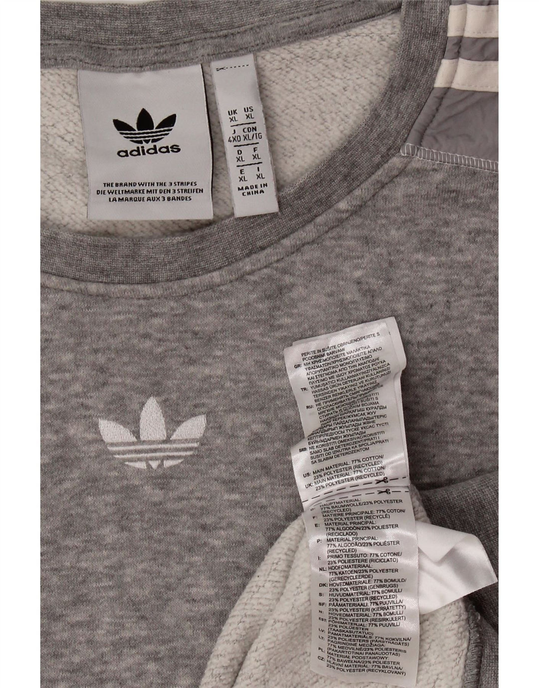 Hanorac pentru bărbați ADIDAS Jumper XL, bumbac cu pete gri