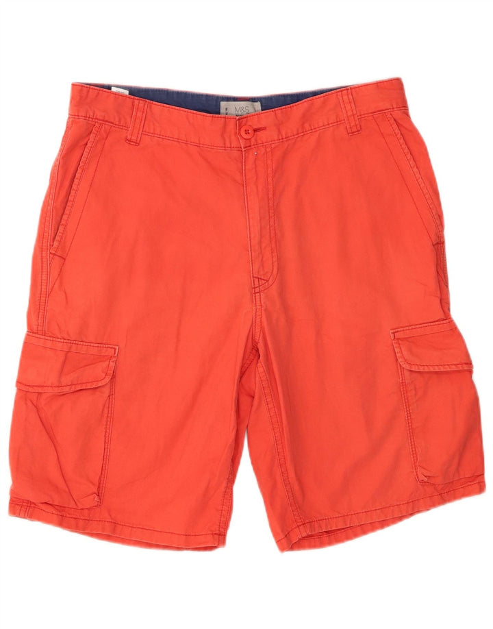 Pantaloni scurți cargo pentru bărbați Marks & Spencer W32, bumbac roșu mediu