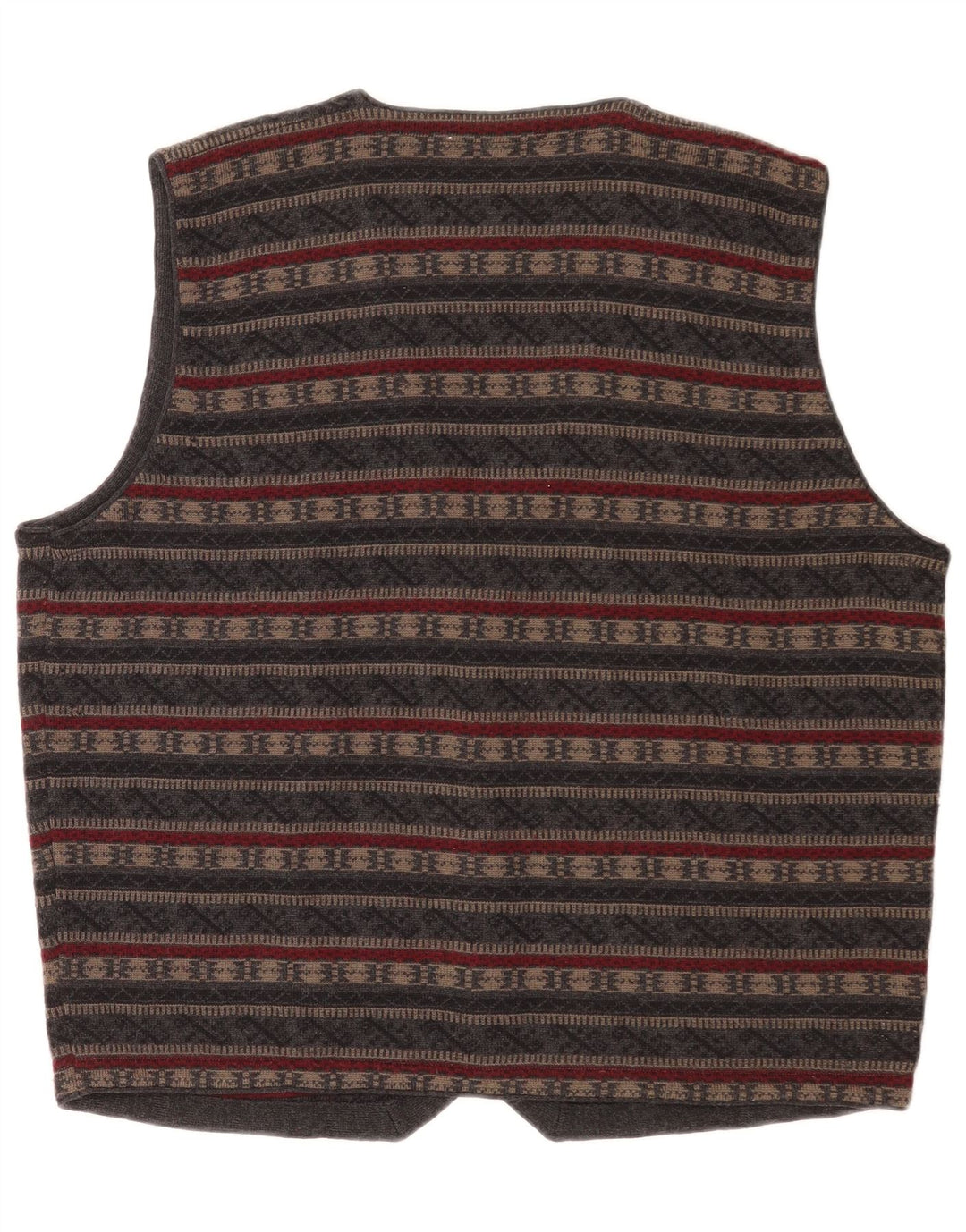 Vestă vintage pentru bărbați din lână virgină, gri mediu, din Fair Isle