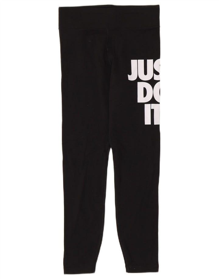 Leggings grafic Nike pentru femei UK 8 Small Black Bumbac