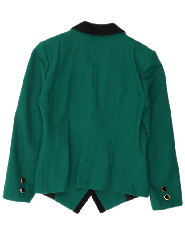 Jachetă vintage pentru femei cu două pieptări, UK 14, verde mediu
