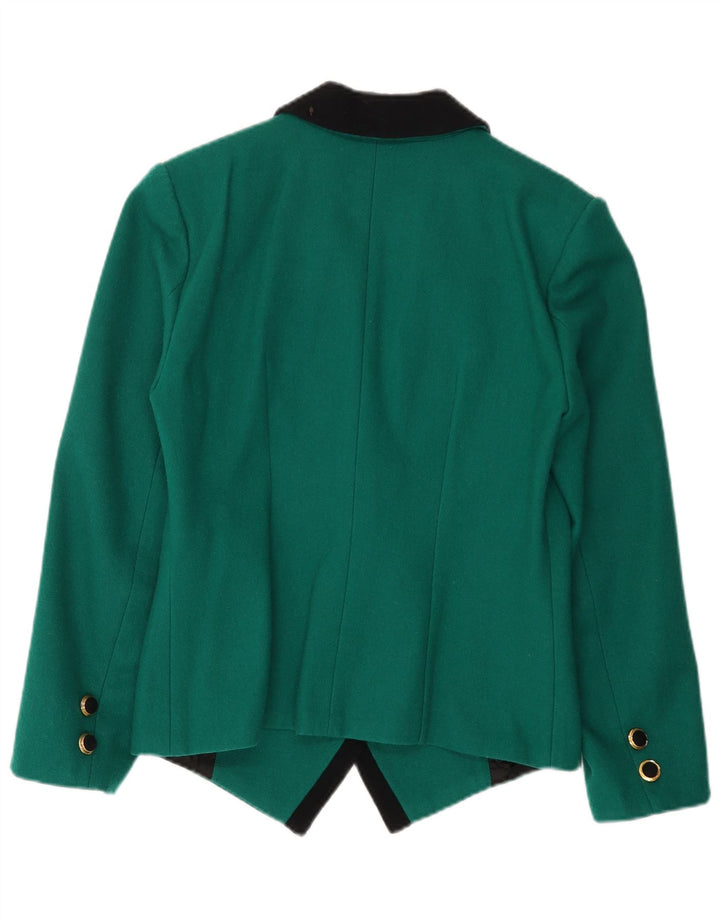 Jachetă vintage pentru femei cu două pieptări, UK 14, verde mediu
