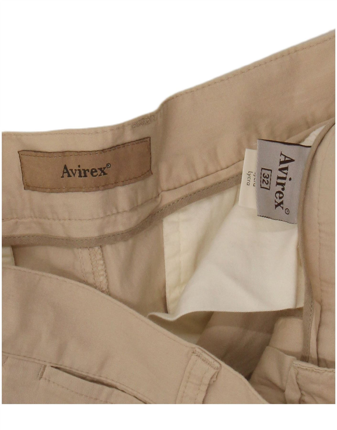 Pantaloni chino drepți pentru bărbați AVIREX L32 L31 bumbac bej