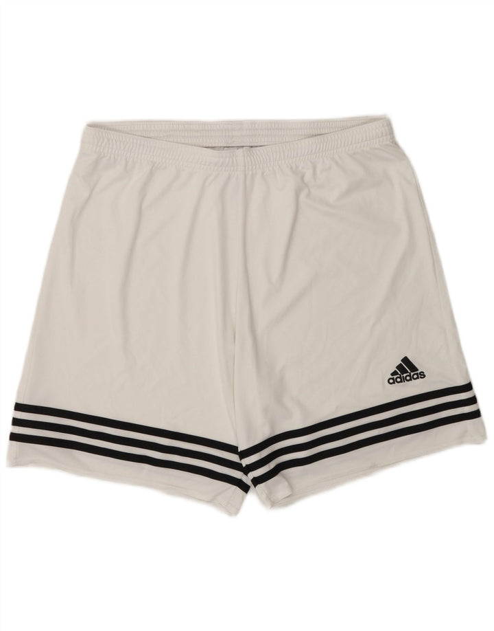 Pantaloni scurți sport pentru bărbați Adidas Climalite, mari, alb, din poliester