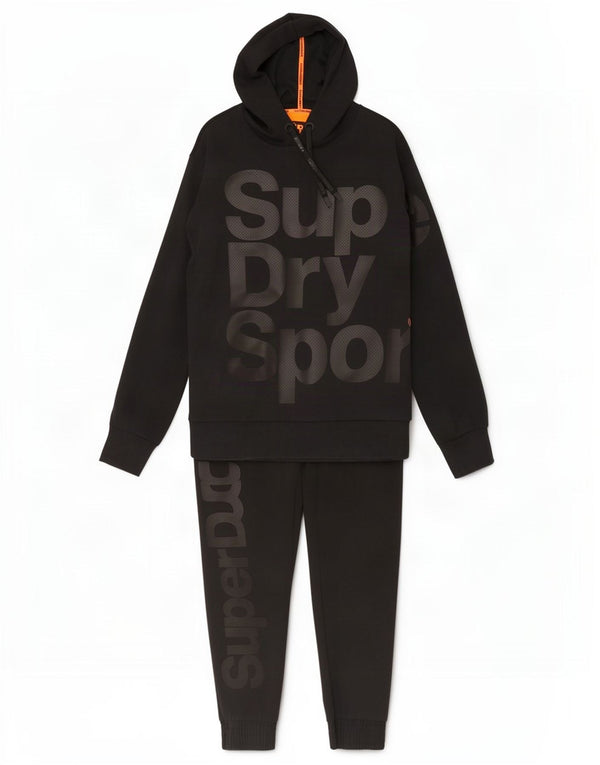 Trening complet Superdry pentru bărbați, mare, negru, bumbac