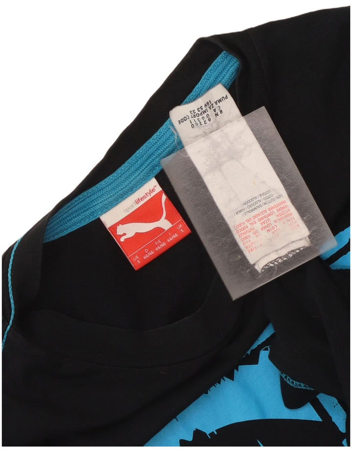 Tricou grafic Puma pentru bărbați Top mic, negru, bumbac