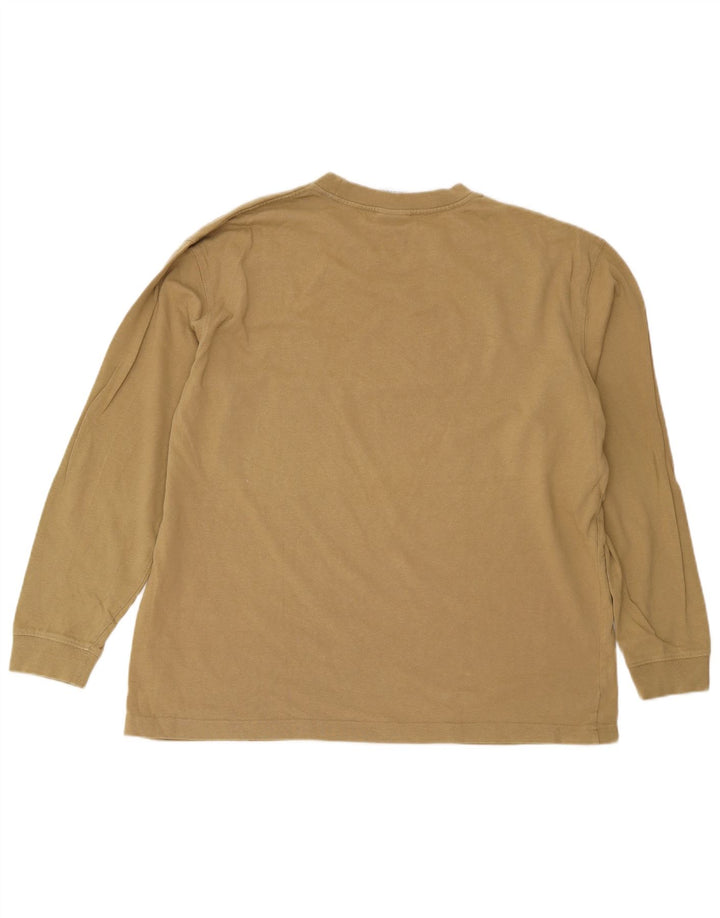 Top pentru bărbați Zara cu mânecă lungă XL, bej, bumbac
