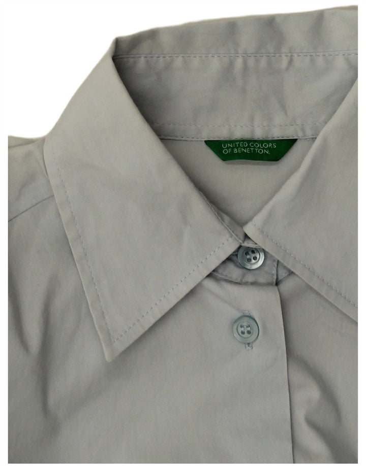 Cămașă Crop Benetton pentru femei UK 8 Small Blue