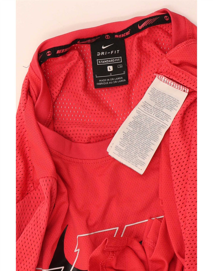 Tricou cu grafic standard Nike Dri Fit pentru bărbați Top mare poliester roșu