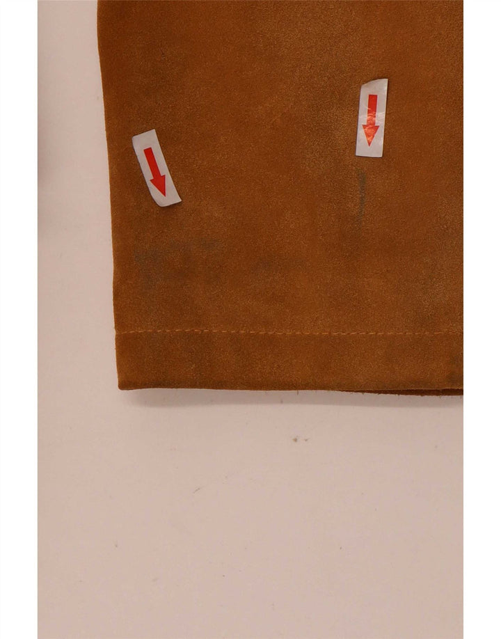 Pardesiu vintage de piele intoarsa pentru femei IT 42 Medium Beige Piele