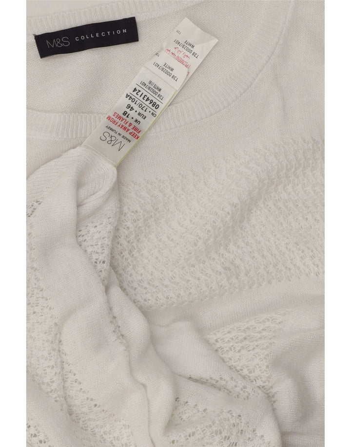 Marks & Spencer Pulover supradimensionat pentru femei cu gât de barcă UK 18 XL Alb
