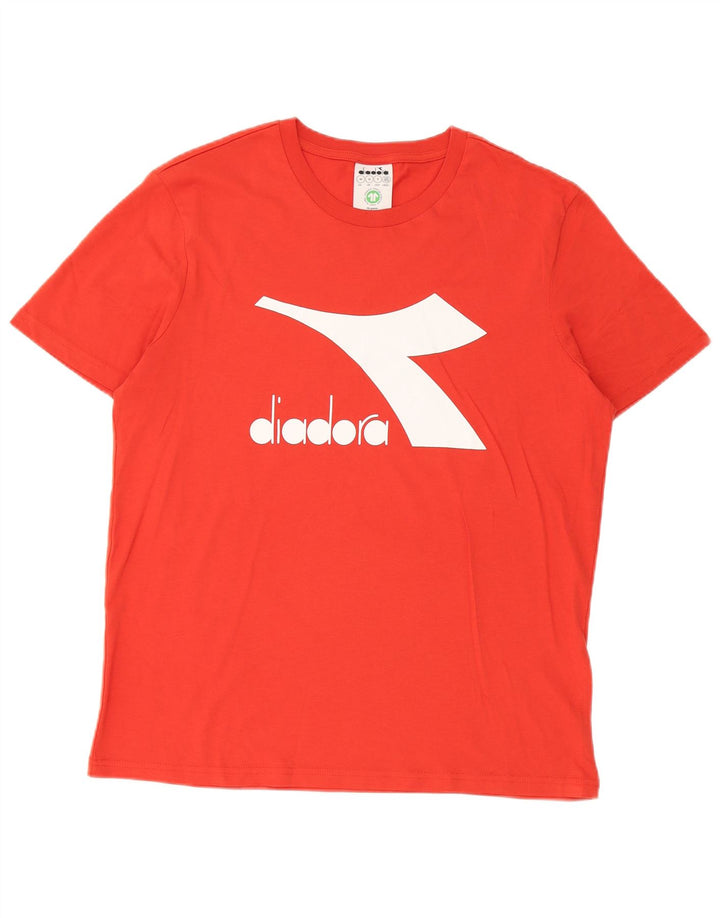 Tricou grafic Diadora pentru bărbați Top din bumbac portocaliu mediu