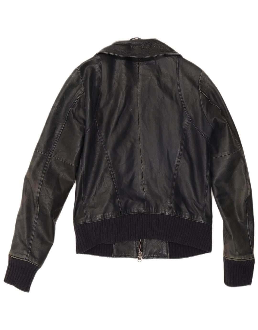 Geaca de piele vintage pentru femei IT 42 Medium Black Leather