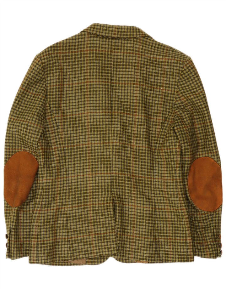 Jachetă vintage pentru bărbați cu 3 nasturi, IT 44 verde mediu Houndstooth