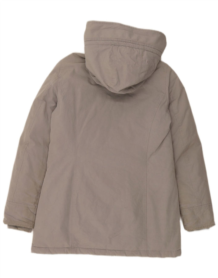 Palton căptușit pentru femei Woolrich UK 14, bumbac gri mediu
