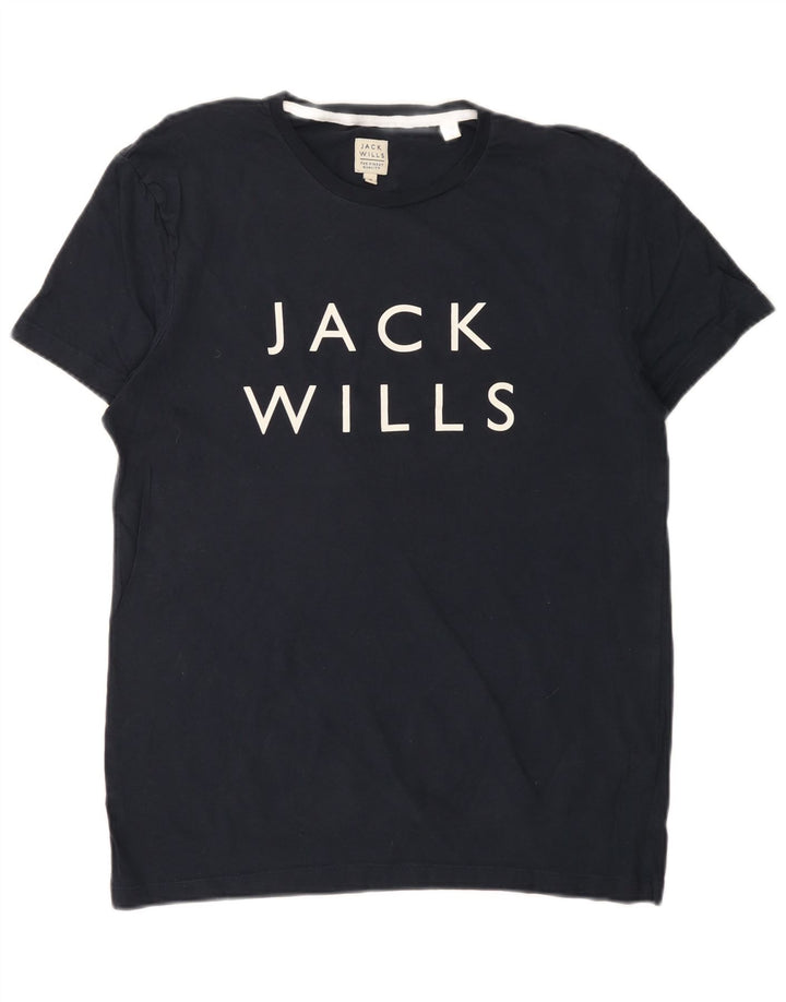 JACK WILLS Tricou grafic pentru bărbați Top mediu din bumbac bleumarin