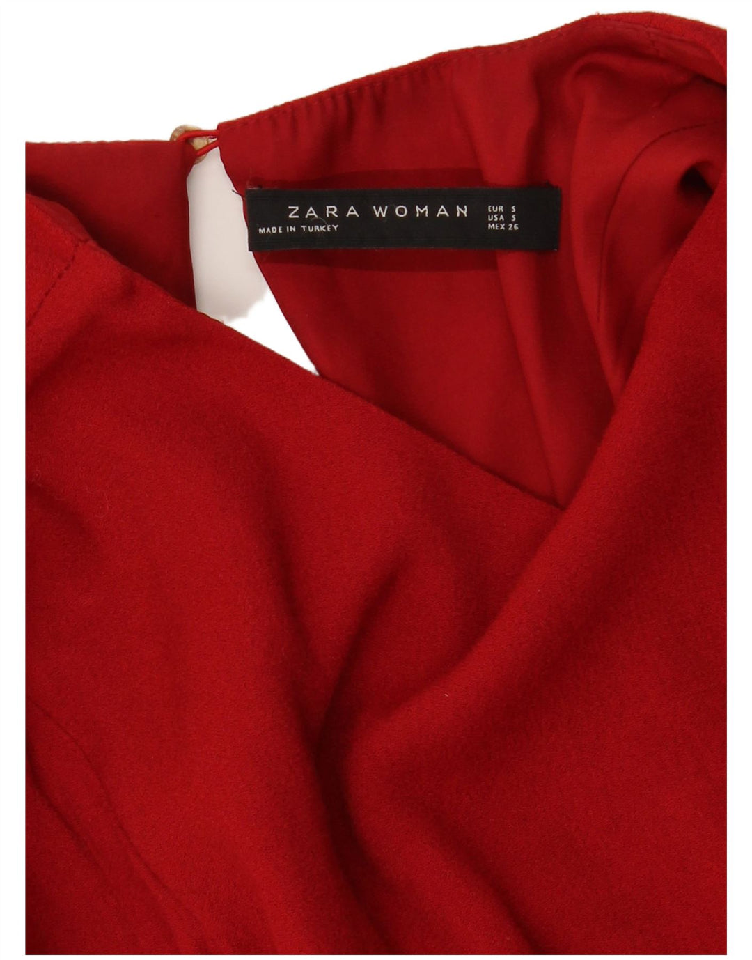 ZARA Womens Long Sleeve Playsuit UK 10 Small  Red Viscose