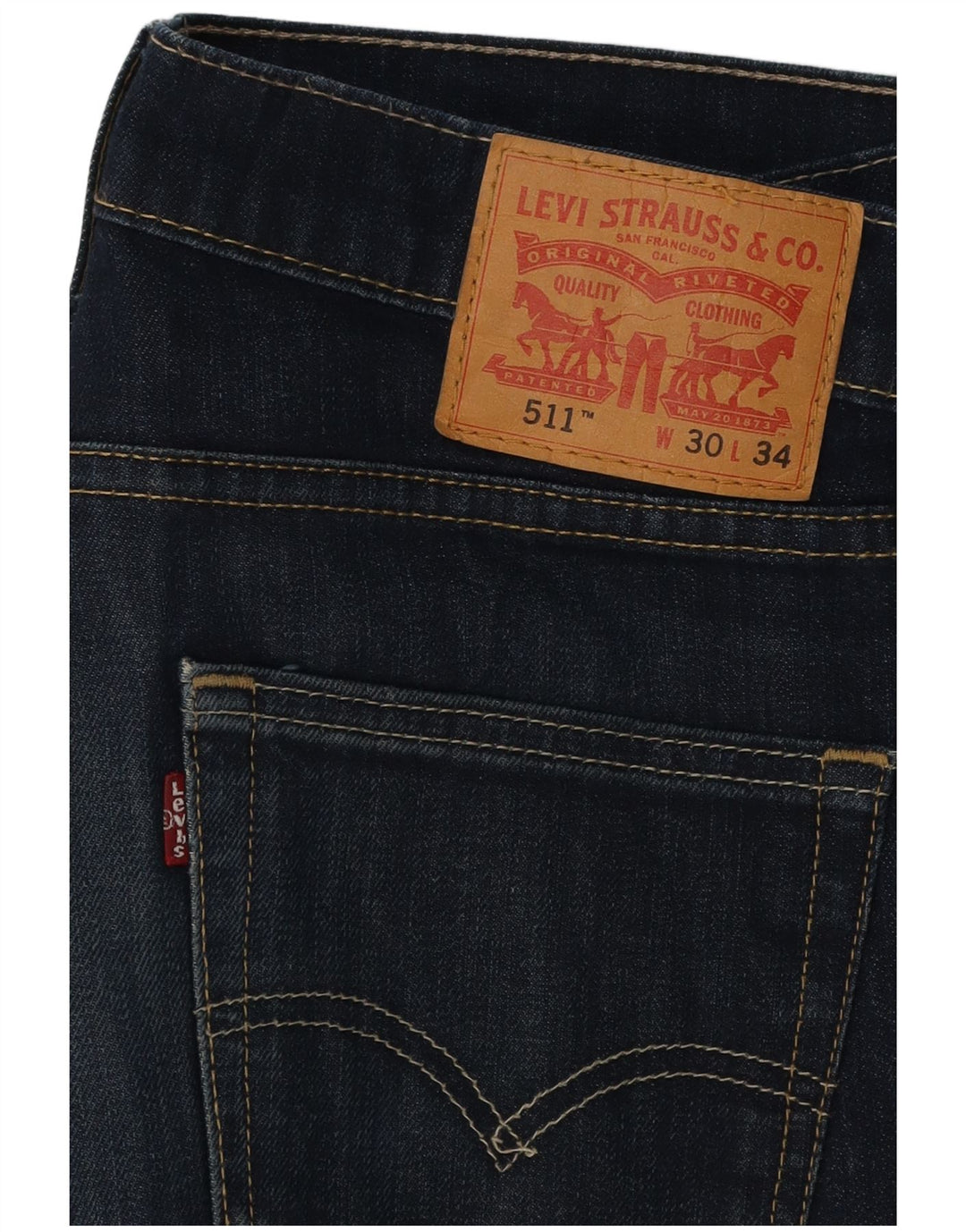 Blugi pentru bărbați 511 Slim LEVI'S L30 L34 Bumbac bleumarin